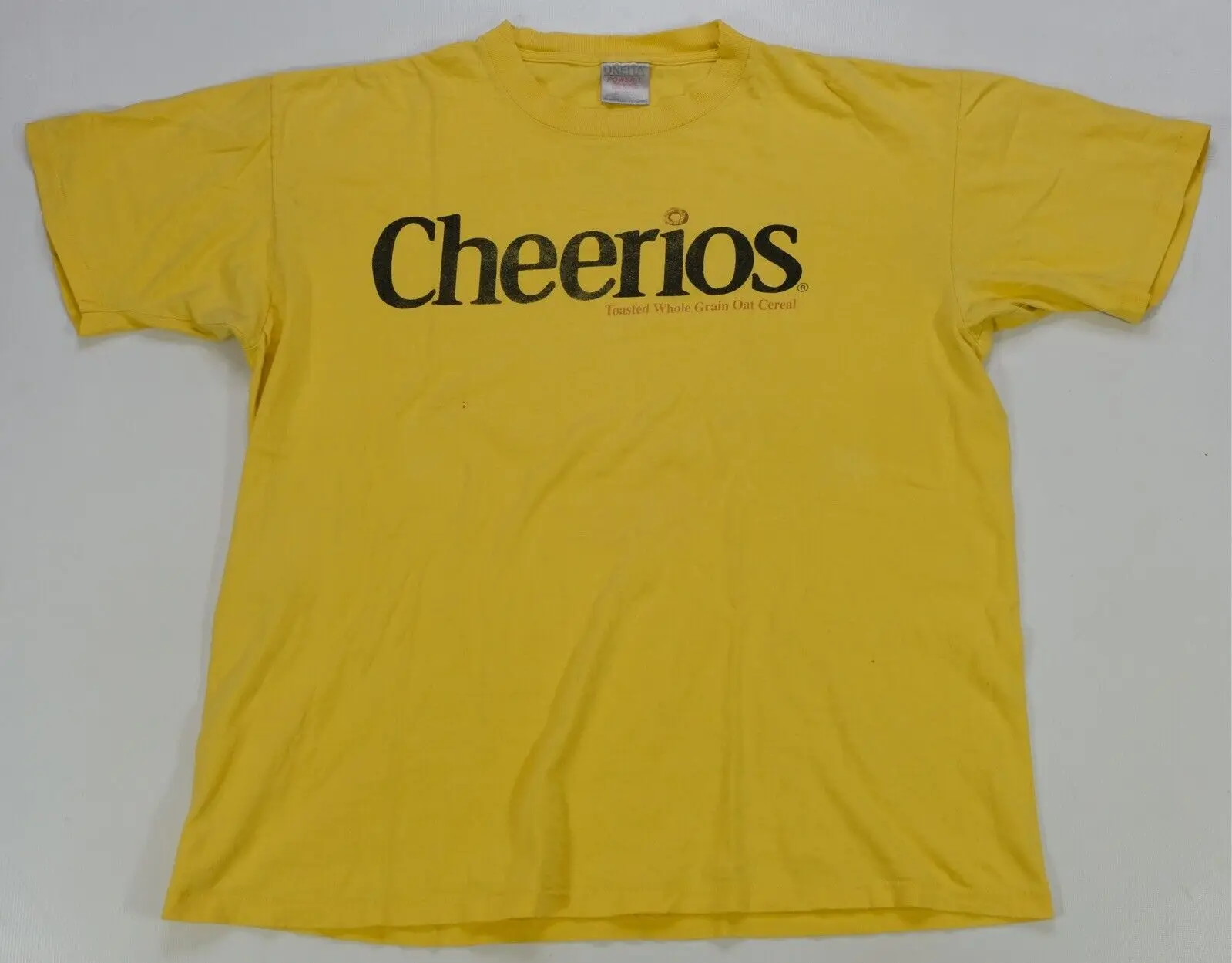 Rare Vtg Oneita Cheerios T-Shirt Con Cereali D'Avena Integrali Tostati Anni '90 Yellow Sz Xl