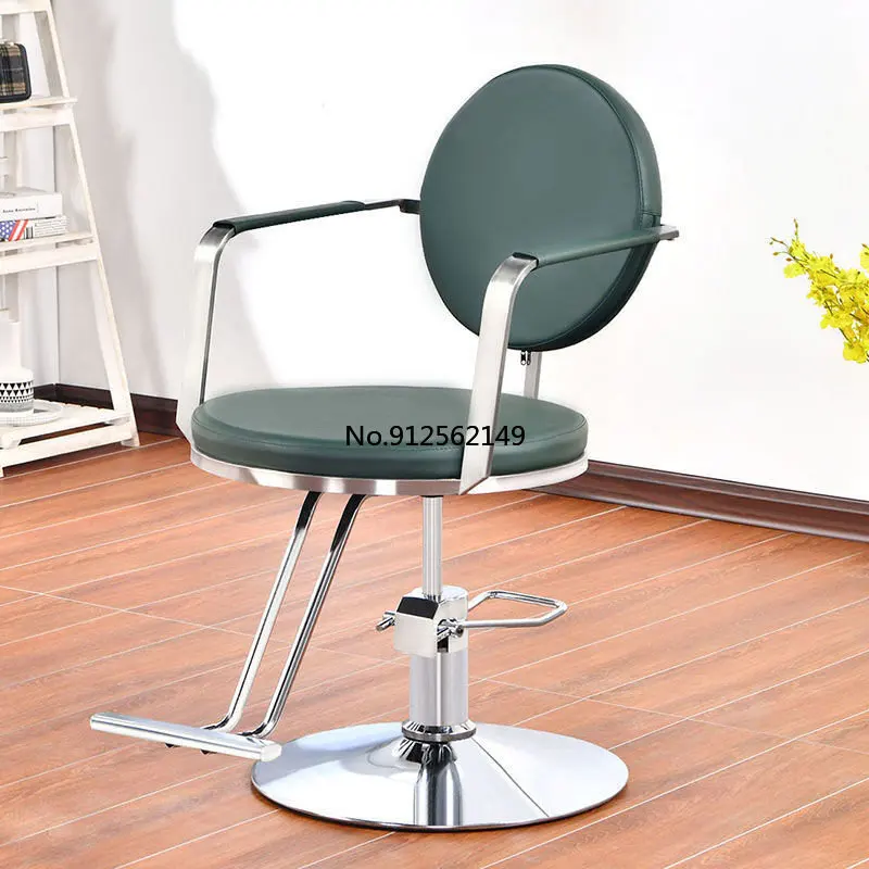 Hair salon barber shop special rotating hydraulic lift stainless steel armrest haircut haircut chair 미용실 의자  fotel fryzjerski