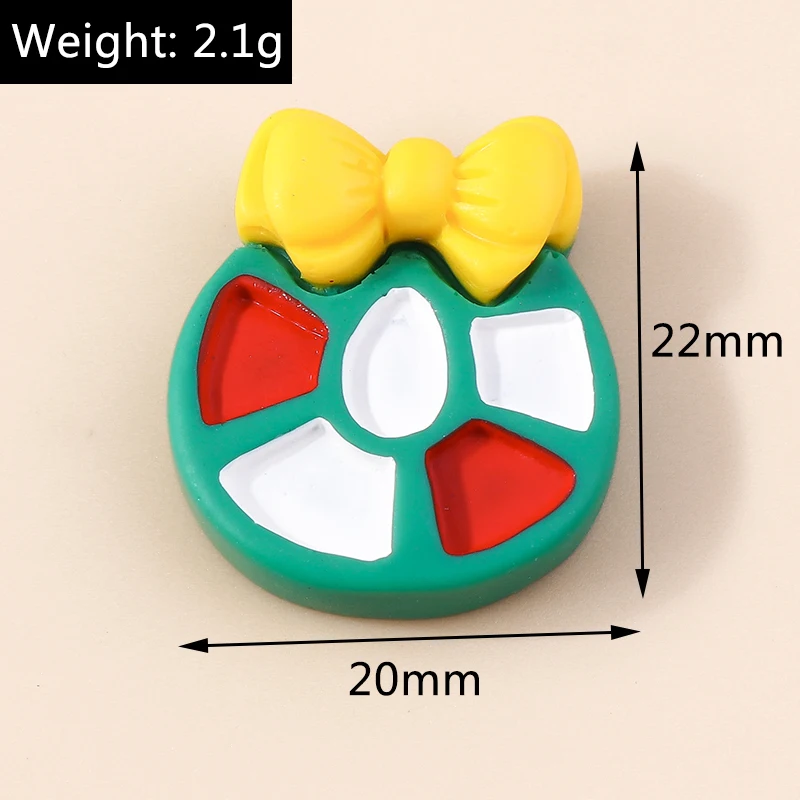 Leslie 10 Stück Harz-Cabochons mit Weihnachtsmotiven: Hirsch, Glocke, Lebkuchenmann, Schneemann, Weihnachtsmann-Anhänger für DIY-Schmuckherstellung und Basteln – Detail 16