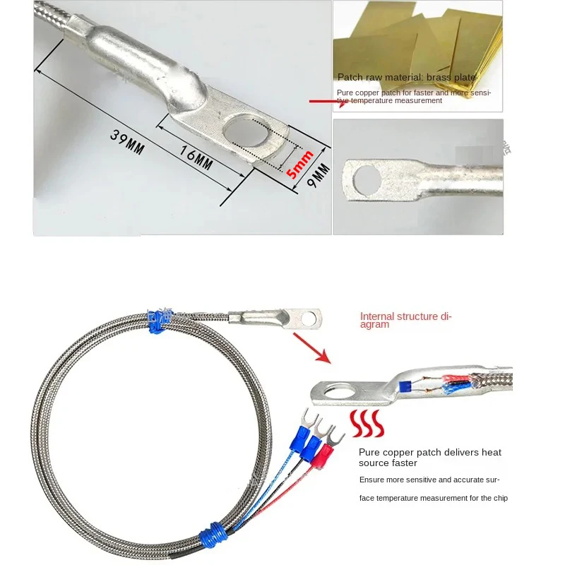 熱電対温度センサープローブ,タイプk/pt100,工業用温度センサー