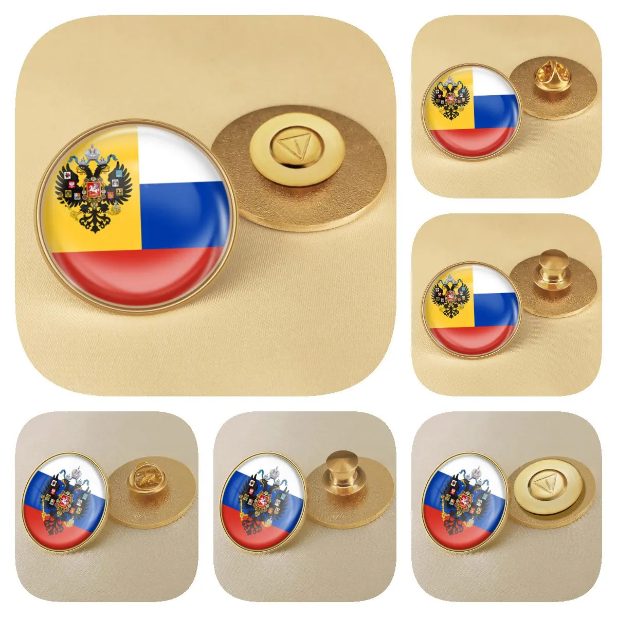 russia Flag coat of arms Icons Pins Badge Decoration Brooches