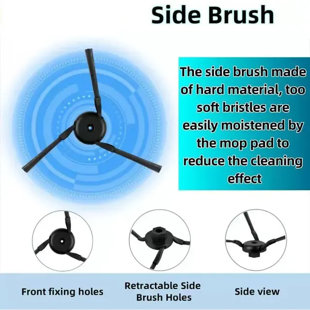 Dreame L40 Ultra / X40 Ultra/MOVA P50 Pro Ultra /P10 Pro Ultra อะไหล่อุปกรณ์เสริมหลักแปรงด้านข้างกรอง Mop ผ้าฝุ่น 6