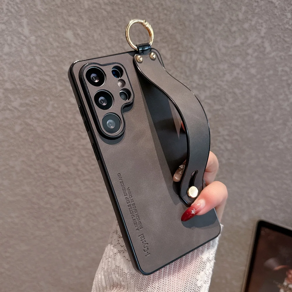 Soft Silicone Suede Leather Strap Holder Case with Camera Protection Cover
