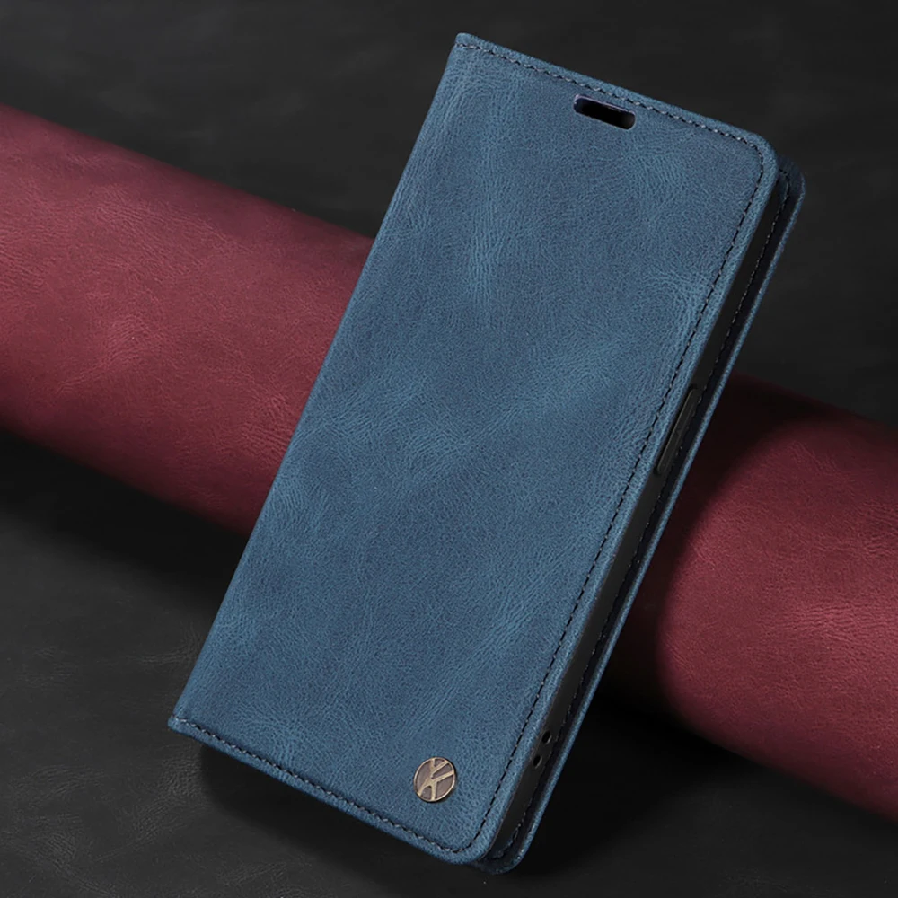 Magnetic Leather Flip Wallet Case - Premium Protection and Style