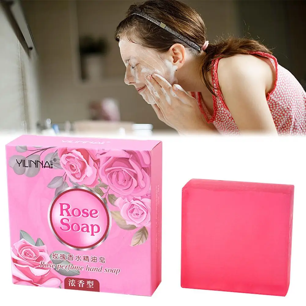 

1 Box Handmade Rose Essential Oil Soap Gently Moisturizing Treatment For Acne Smooth Nourish Skin Luxurious Bath Skin Care B4X9