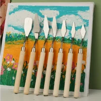 7Pcs/Set Stainless Steel Oil Painting Knives Artist Crafts Spatula Palette Knife Oil Painting Mixing Knife Scraper Art Tools 2