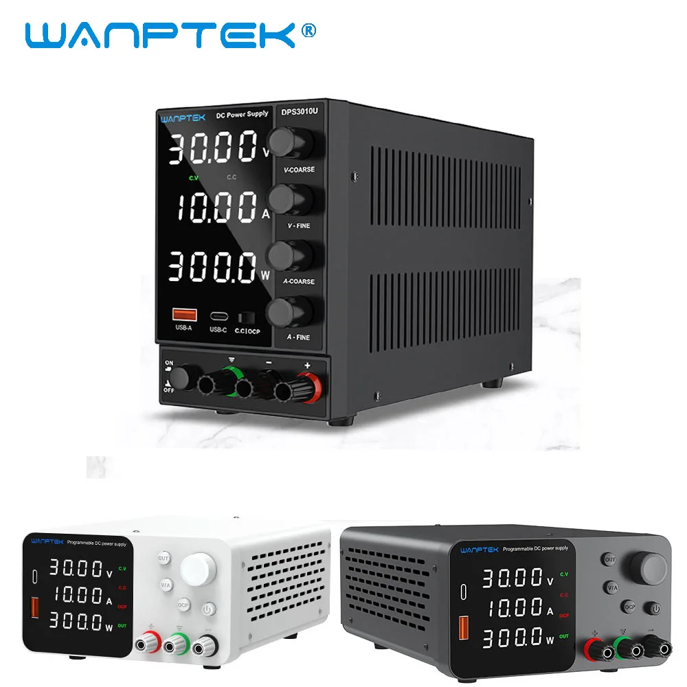 Wanptek-lab Bench Fonte de Alimentação Estabilizada 30v 10a 6a 60v 5a Tps3010 Interruptor dc Ajustável 220v 110v