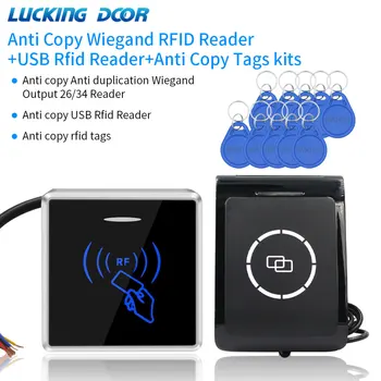 Anti Copy Encryption Anti Duplication Access Control Card Reader Kit Anti-copy RFID Card + USB Card Sensor + Wiegand Card Reader 1