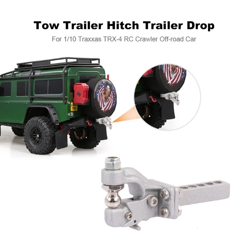 

Removable Iron Rear Trailer Hitch Dependable for 1/10 Scale Crawler Towing Needs DropShipping
