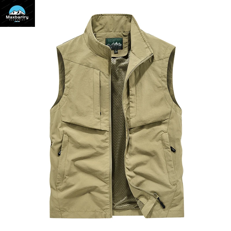 Men's Summer Vest Multipockets Mesh Lined Breathable Sleeveless Jacket unload Thin Outdoor Fishing Photographer Tool Waistcoat the mindful photographer