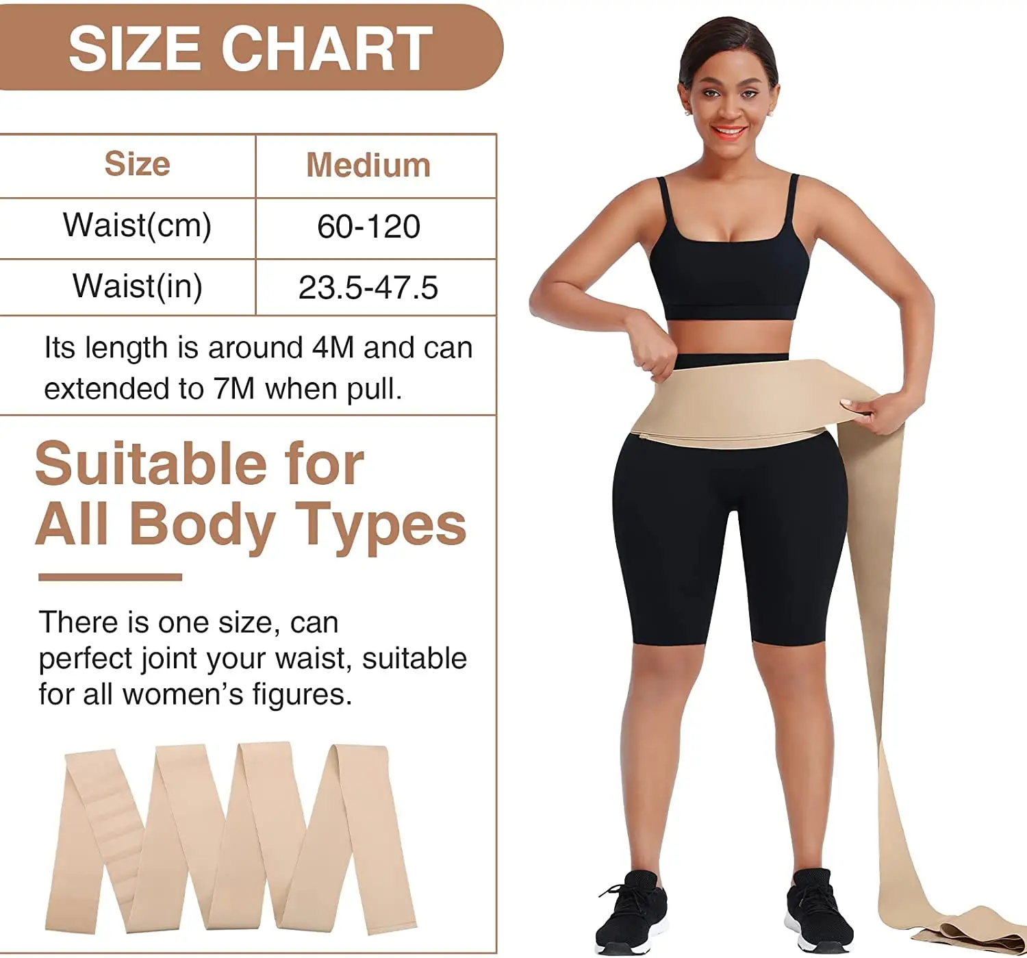 Waist Trainer for Women Snatch Bandage Tummy Sweat Wrap Plus Size Work –  Ammpoure Wellbeing