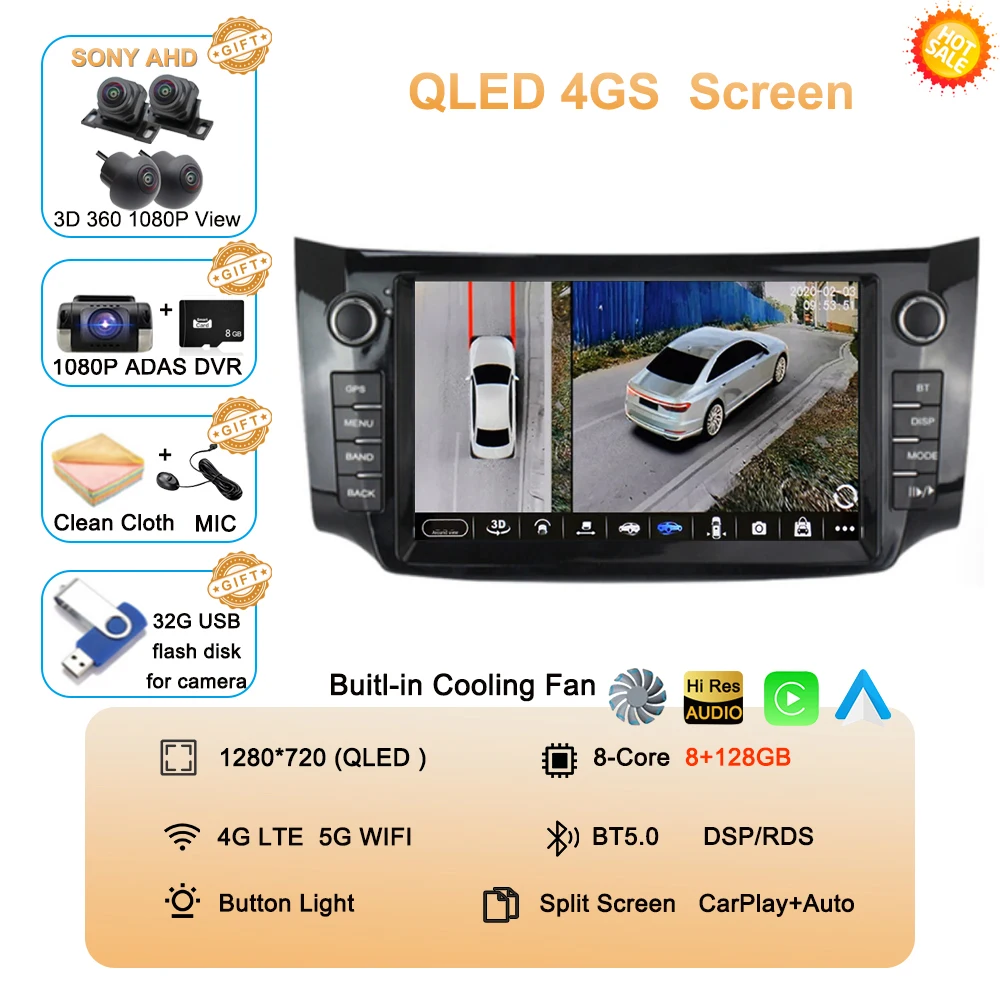 thumbnail interactive-video image 1 of 10.1" Android Car Stereo For Nissan Sentra 2013-2017 - Wireless CarPlay & Android Auto With Backup Camera 1 of 13