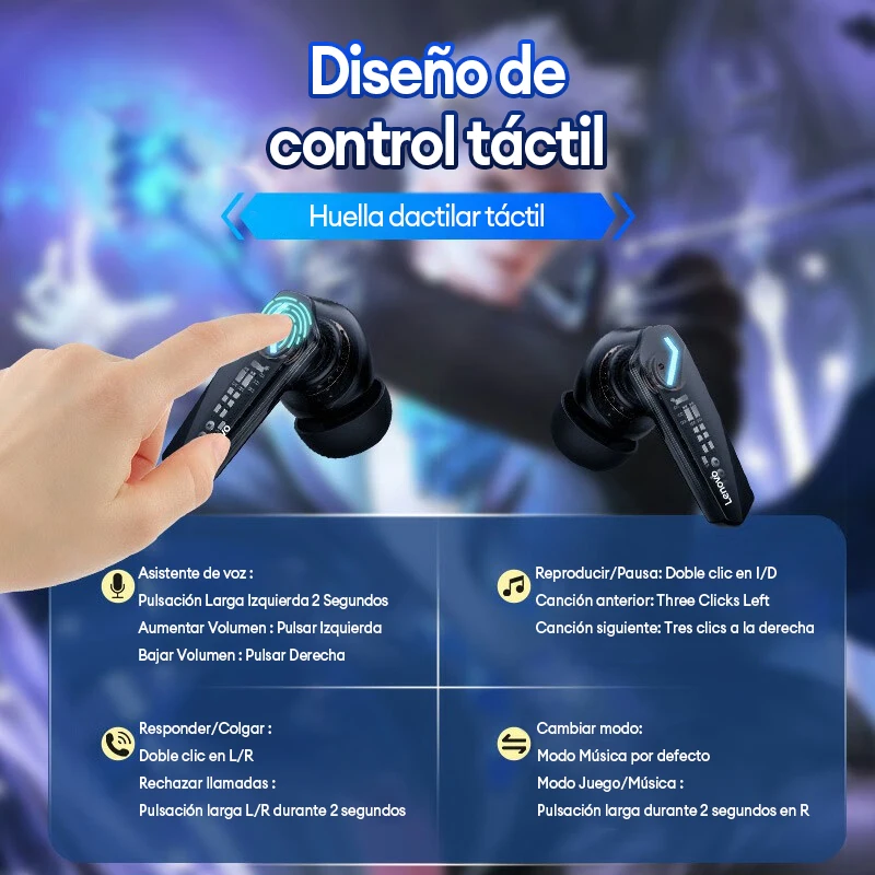 Compre Auriculares Inalámbricos de Lenovo GM3 TWS Auriculares Bluetooth  Gaming Auriculares de Baja Latencia Con Pantalla Digital Reducción de Ruido  de Micrófono Hifi Auricular Para Teléfonos Móviles Tabletas en China