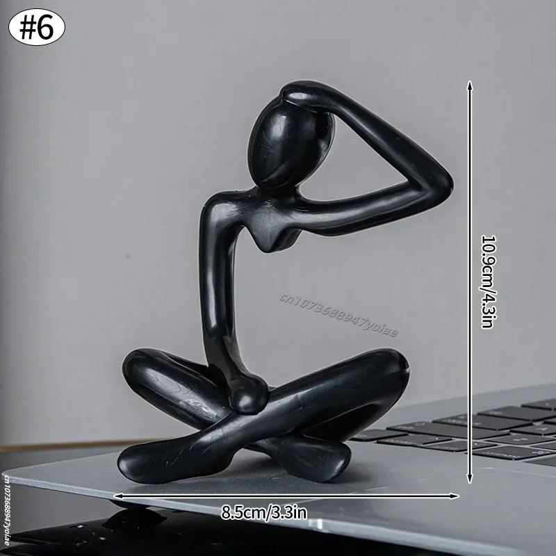 Nordic Light Luxury Abstract Figure Decorative Sitting Statue Ornament