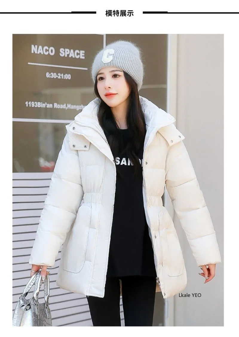 Ladies Down Cotton Jacket 2025 Hooded Loose Comfortable Women's Winter Parka Coat Korean Version Thicken Female Outerwear