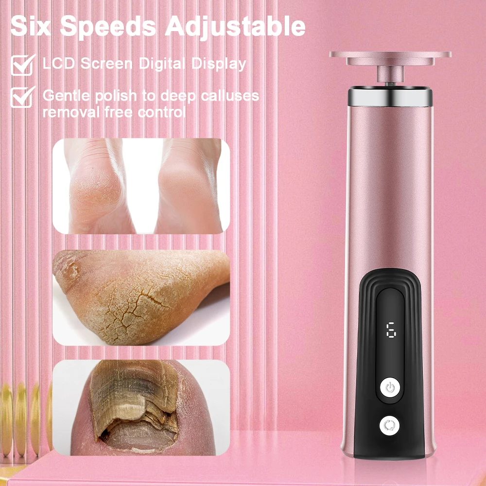 Wireless Rechargeable Electric Foot Grinder Feet Heel Dead Skin Callus Remover Foot Care File Professional Pedicure Tools