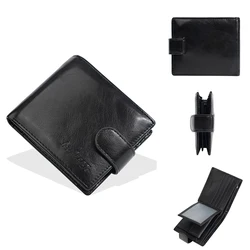 Baellerry Premium PU Leather Men's Compact Wallet with Zippered Coin Pocket and Card Holder (Black)