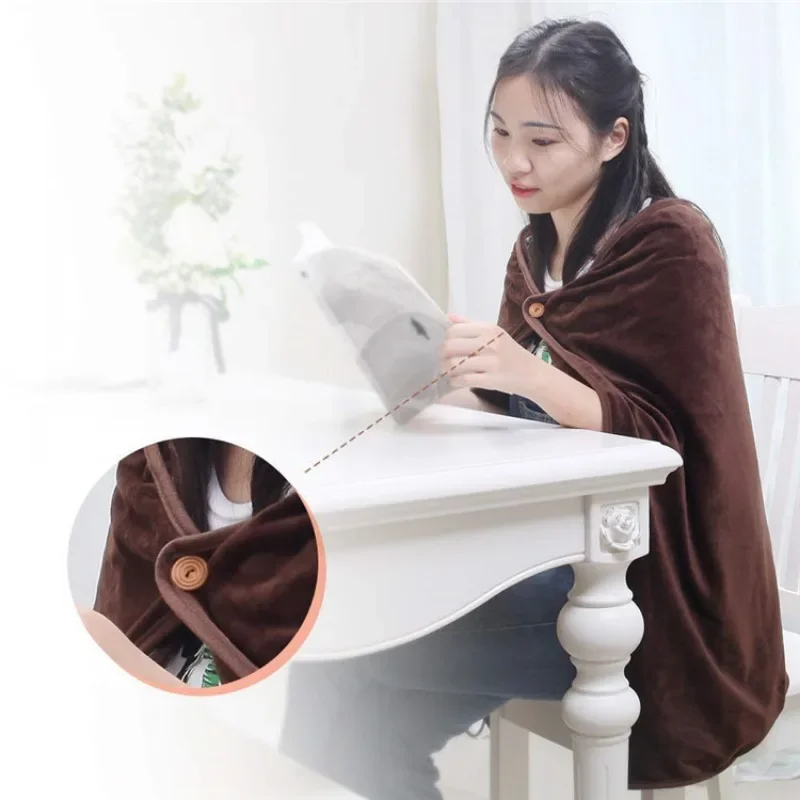 Winter USB Heated Shawl Pad, Warm Body Electric Blanket, Home Warm Knee Pad, Wearable Heating Blanket for Household and Office