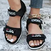 2025 Spring and Summer New Women's Shoes Sporty Style Flat Open-Toe Hook-and-Loop Sandals 1