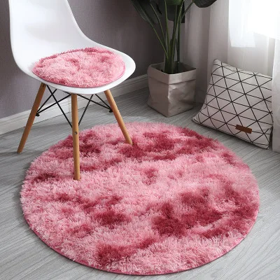 Alfombra redonda gruesa con diseño de burbujas plateadas y besos para sala de estar, suave, para el hogar, dormitorio, habitación de los niños, decoración de salón de felpa