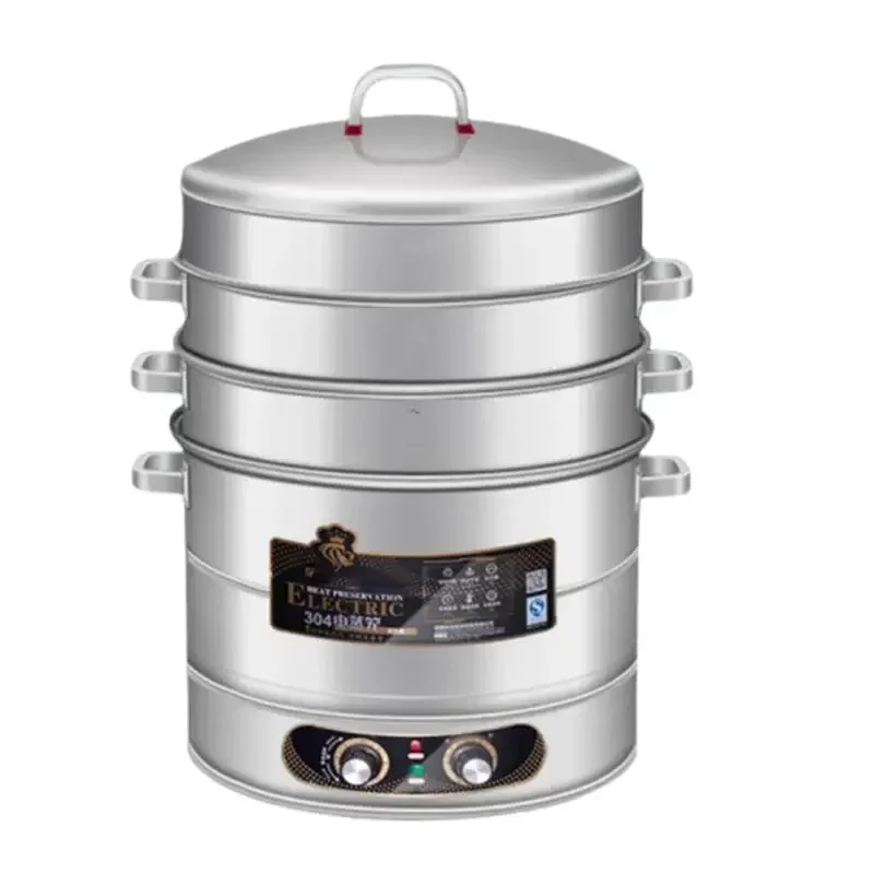 New Electric Steamer Commercial Super Large Breakfast Restaurant Regular Steamed Bun Restaurant Electric Steam