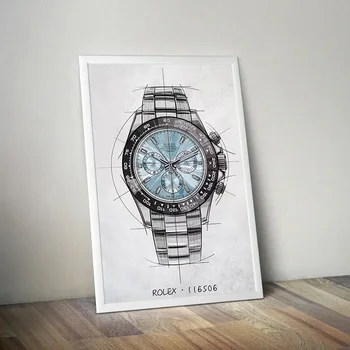 Quadro su Tela con Orologio da Parete, Decorazione per Soggiorno e Casa