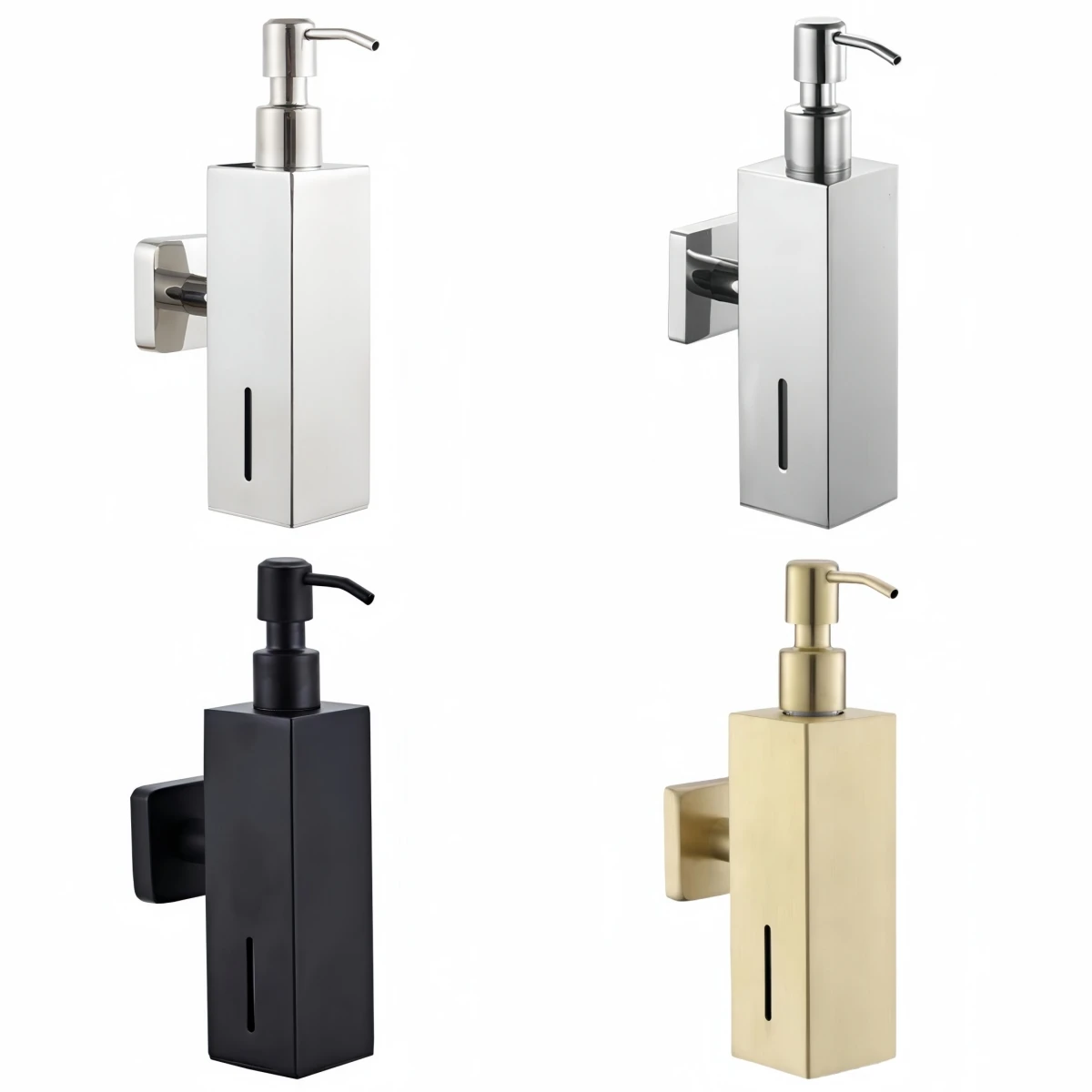 Soap Dispenser 304 Brushed Stainless Steel Manual Wall Mounted Golden Black Square Round For Hotel Bathrooms
