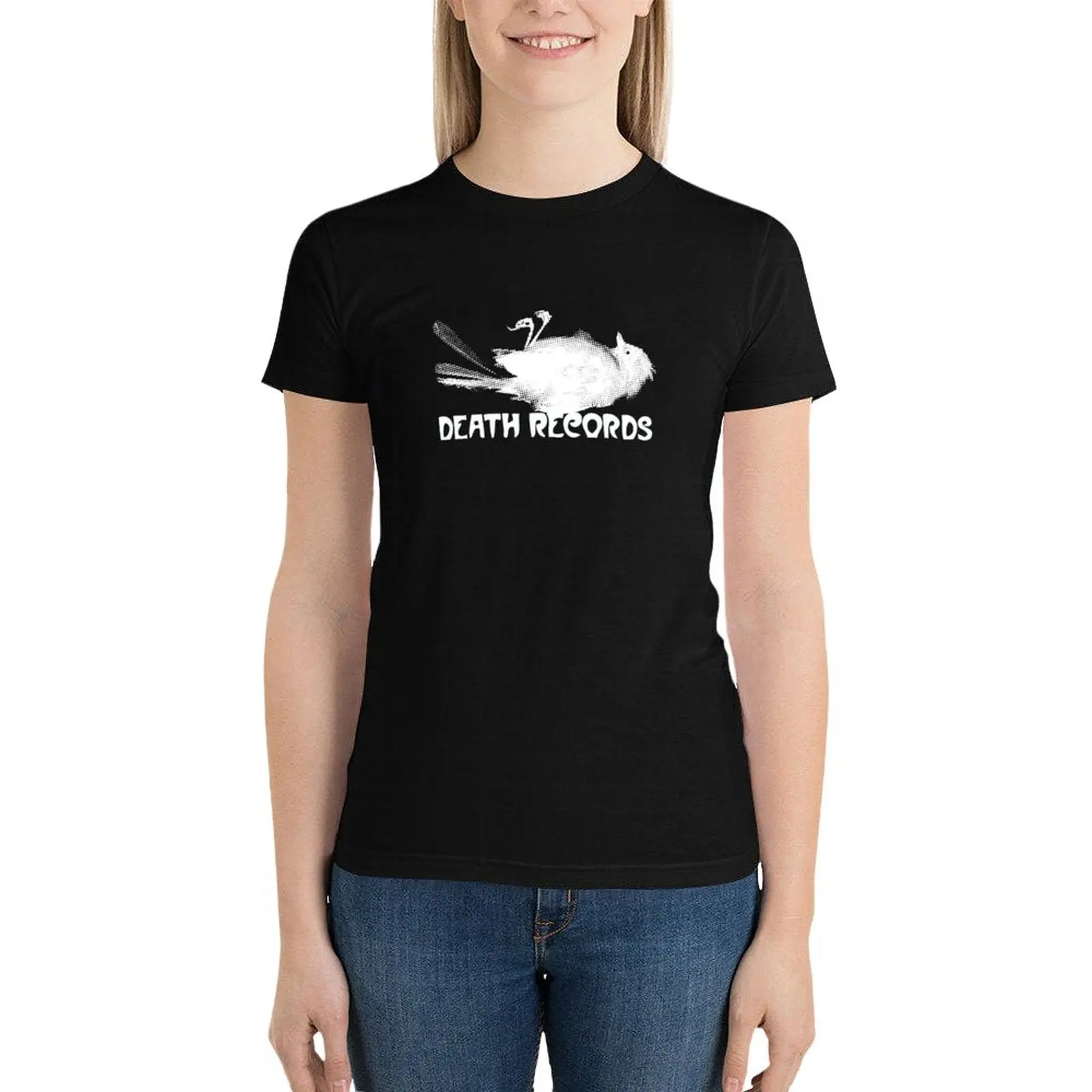 

Death Records Label T-Shirt cute tops tops aesthetic clothes Women t-shirts