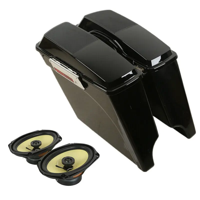 

5" Extended Hard Saddlebag 6X9" Speakers For Harley Touring Road Glide Road King Electra Glide Street Glide 1993-2013 2008 2012