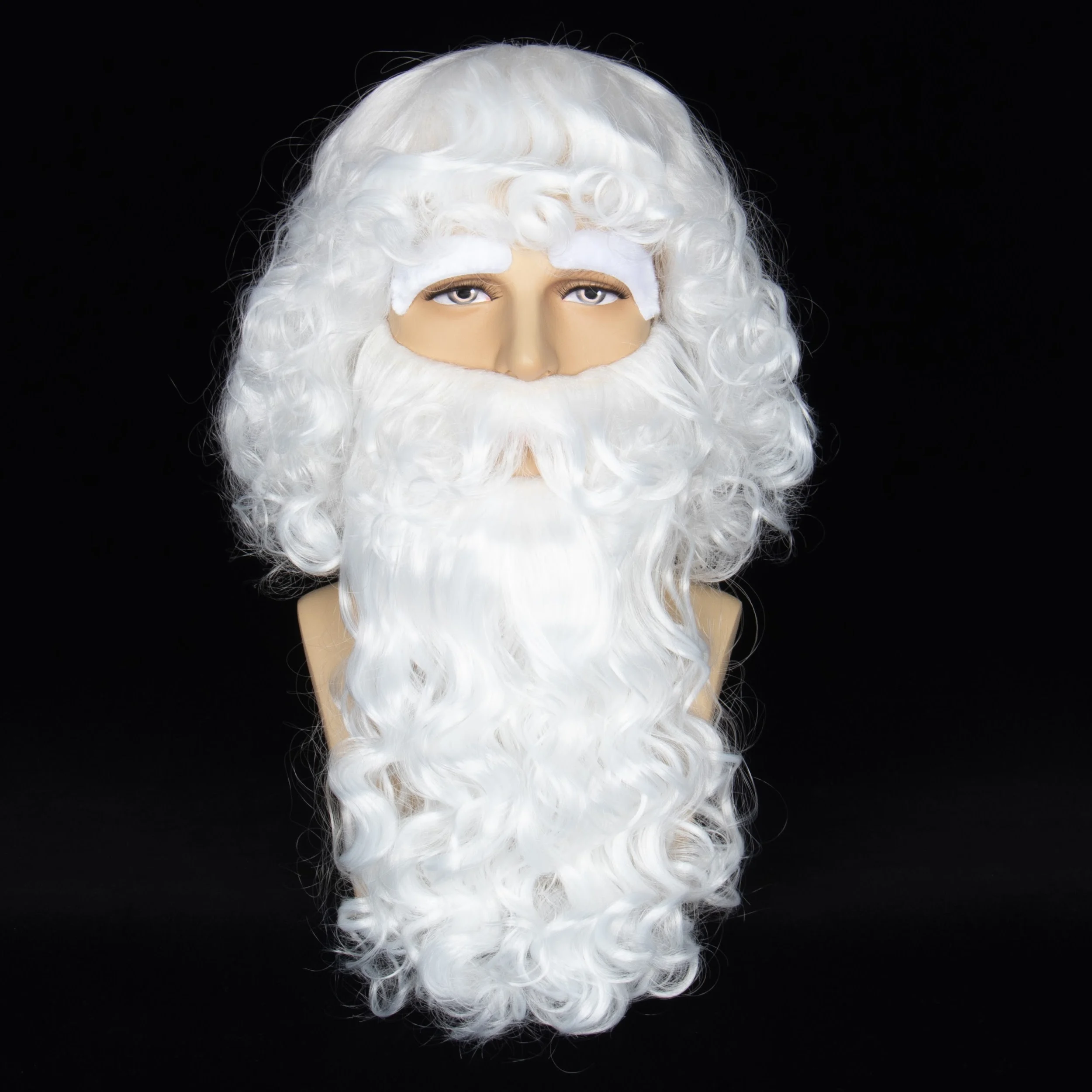 

Santa Claus Set Wig Beard Eyebrows White Curly Hair Men's Wigs For Christmas Cosplay Party