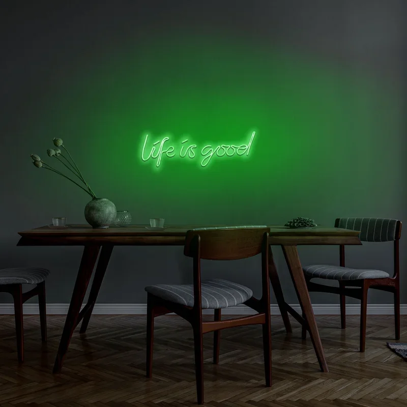 

Neon Light Sign Life Is Good Home Art Wall wedding Bar Bedroom Aesthetic Room 46x16cm Wedding Birthday Party Decorate