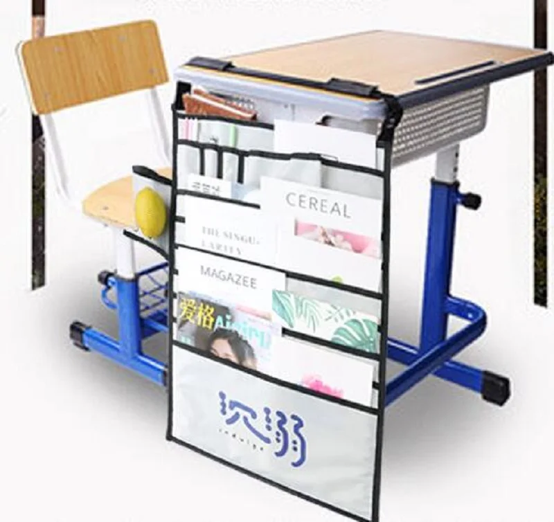 Newest Multi-function desk artifact book storage bag Student desk book hanging bag