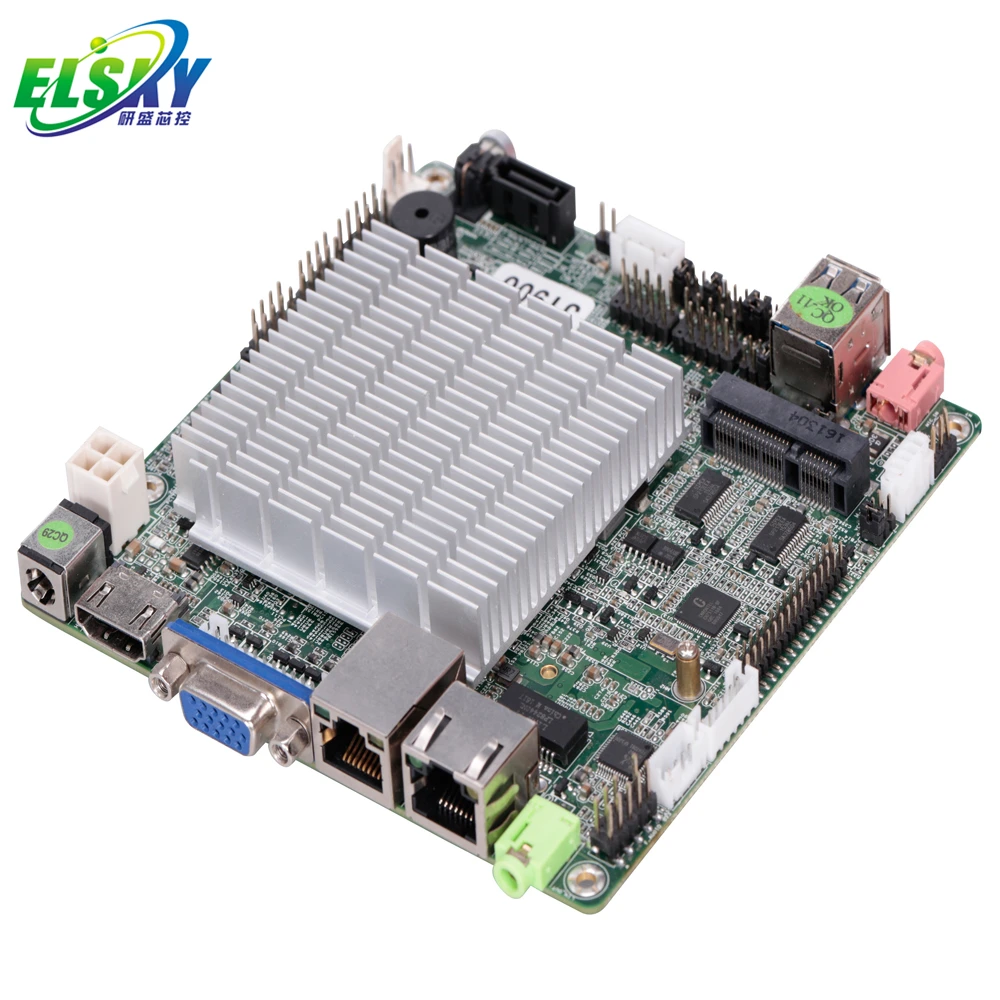 Горячая Распродажа ELSKY NANO-ITX системная плата 120*120 мм J1800 J1900 без вентилятора, Встроенная мини-плата с портом RJ45 LAN и 2 RS232 COM