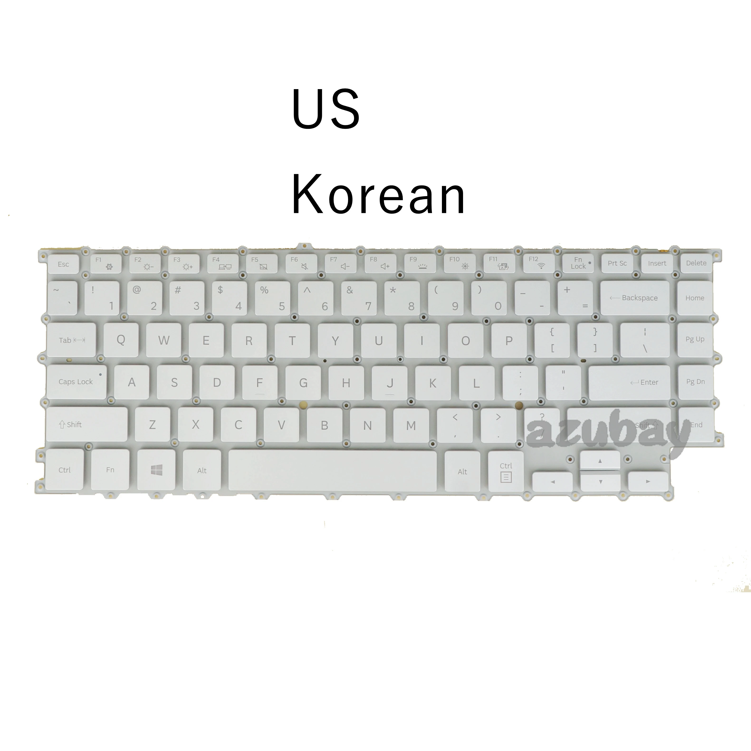 Teclado Coreano dos Eua para Samsung Ba5904195b Ba5904195b Ba59-04178a Ba5904178a Backbacklit Branco Prata