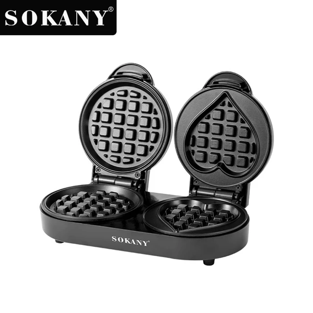 Single Plate 6 Piece Round Shape Wave Surface Electric Waffle Maker