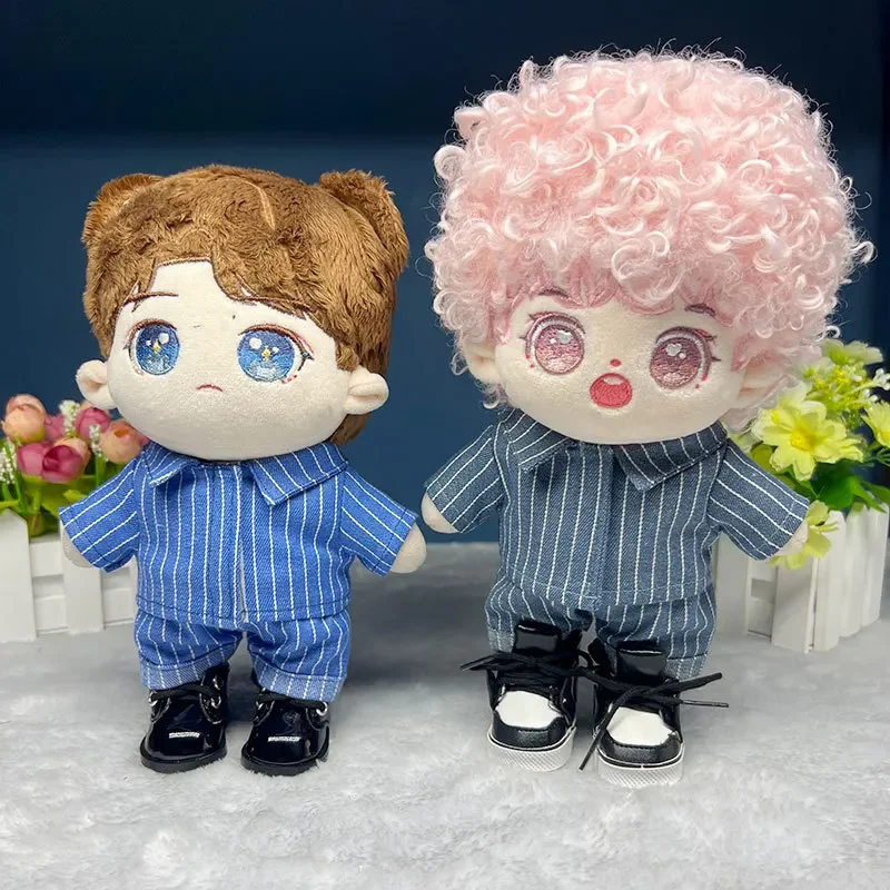 

Doll Clothes 15/20cm Idol Dolls Accessories Plush Doll's Striped Shirt Pant Suit Stuffed Toys for Korea Kpop EXO Doll