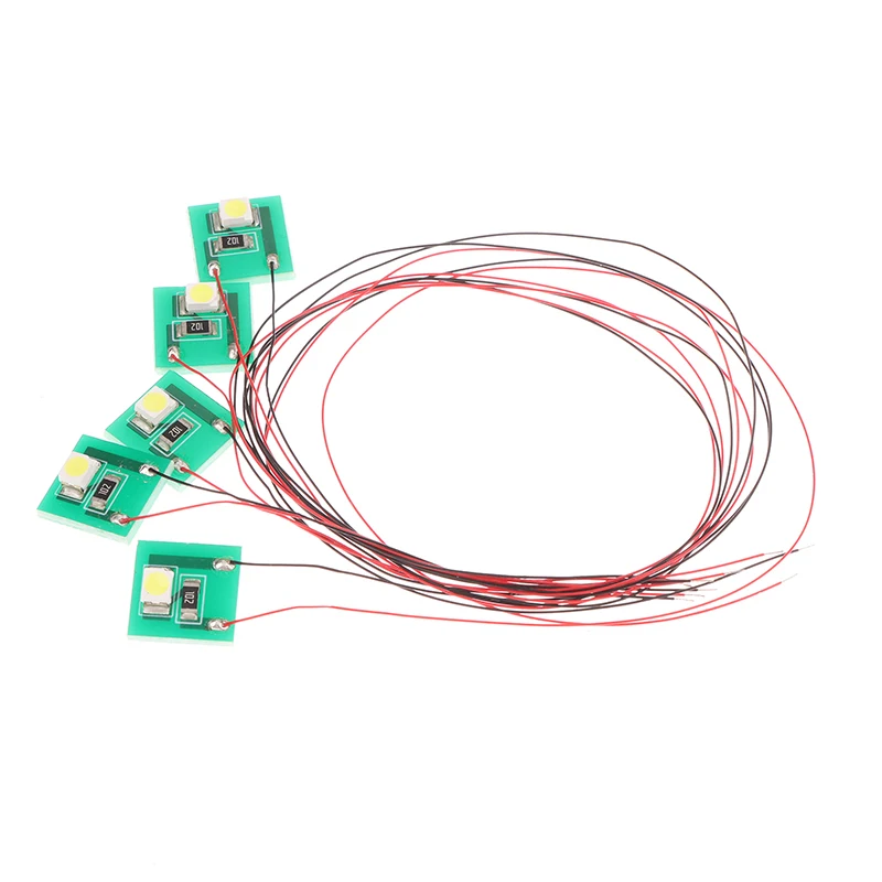 사전 유선 웜 화이트 SMD 3528 LED 램프 조명 세트, 모델 철도 기차용, 12V  18V, 1 세트 = 5 개, 신제품