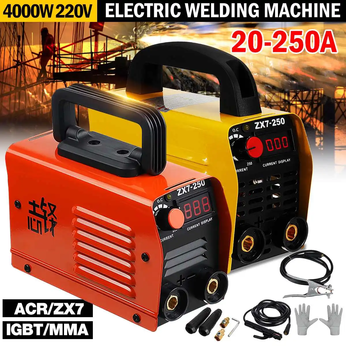 Электрический дуговой сварочный аппарат ACR/ZX7/IGBT/MMA 4 кВт 20A-250A изолированный