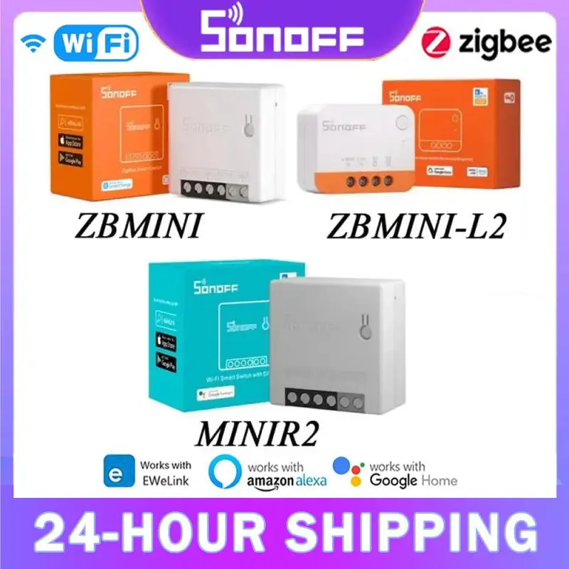 Смарт-переключатель SONOFF MINI R2/ZBMINI/телефон с голосовым управлением, смарт-переключатель Zigbee/WiFi, работает с Alexa eWelink Google Home
