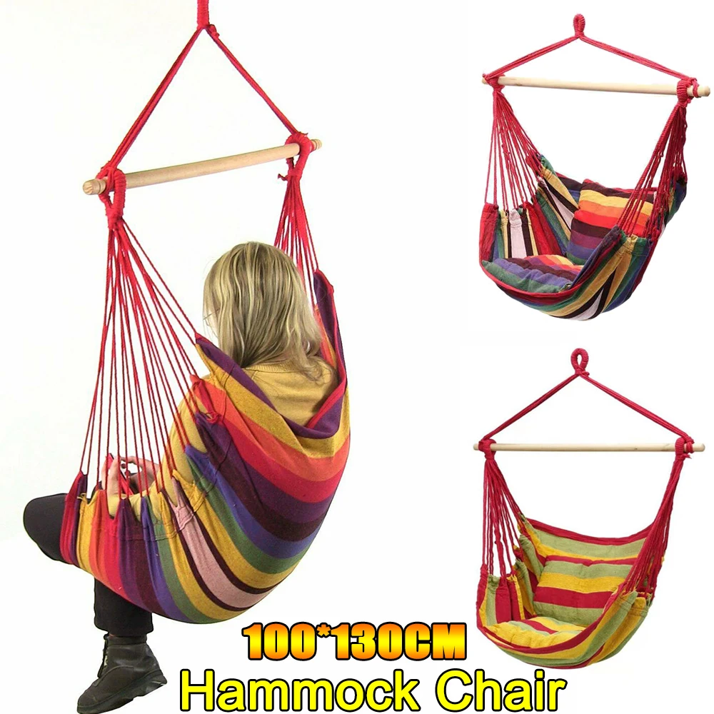 Outdoor Indoor Garden Fabric Camping Rope Bed Home Garden Hanging Chair Swing Seat Hanging Hammock Altalene Hammock Chair