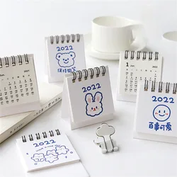 Calendrier spiralé de bureau en forme de dessin animé, Mini calendrier de bureau, calendrier quotidien, planificateur annuel, organisateur, fournitures de bureau, 2022 