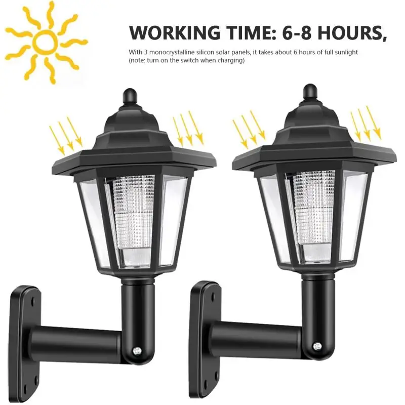 

Hexagonal Solar Lights Outdoor LED Solar Sconce Led Wall Lamp Retro Lantern Garden Decor Waterproof Outdoor Solar Streetlight