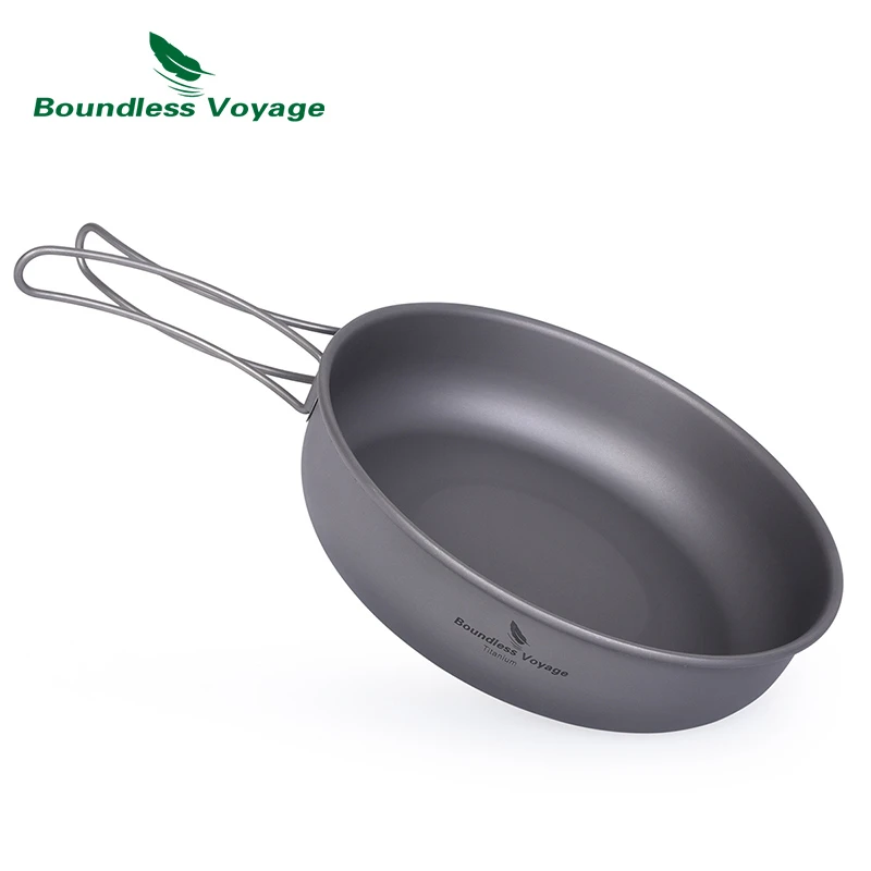 Boundless Voyage Titanium Ultralight Frying Pan With Folding Handle