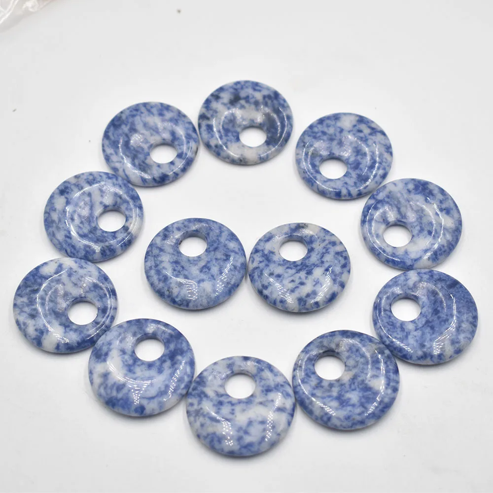 

Модный качественный Натуральный кальдалитовый камень, 30 мм, подвеска в виде пончика gogo для ожерелья, браслета, изготовления ювелирных изделий, оптовая продажа, 12 шт./лот