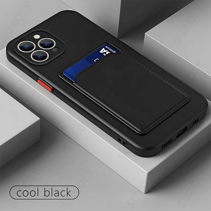 Luxus-Geldbörse mit Kartensteckplatz-Halter-Telefon-Kasten für iPhone 12 13 11 Pro Max X XR XS Max 7 8 Plus SE 2022 Weiche TPU-Geldbörse B_voghion.com