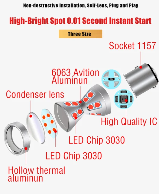 New 2X Canbus No Error P21/4W 566 LED Tail Brake Light Bulb BAZ15d Lamp For  Mercedes Benz C Class 2000 2001 2004 2005 2006 2007 2008 From Otolampara,  $5