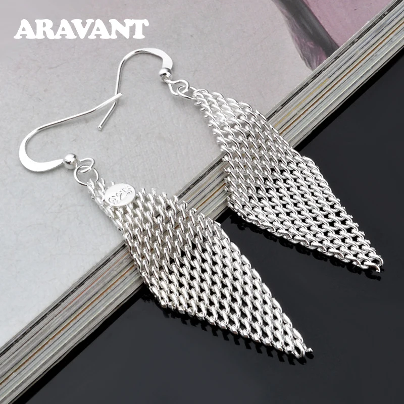 

Aravant 925 Silver Geometric Drop Earring For Women Fashion Jewelry Christmas Gift