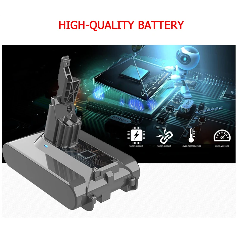 SV11 21.6V 5000mAh/4000mAh Lithium Rechargeable Battery for Dyson SV11 V7  FLUFFY V7 Animal V7 trigger Vacuum Cleaner