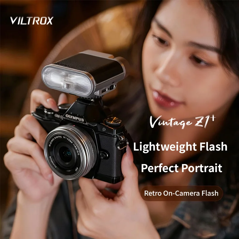 Viltrox 빈티지 Z1 플래시 카메라 레트로 미니 스피드라이트 플래시 GN12 캐논 니콘 후지필름 DSLR 카메라용 온카메라 필 라이트