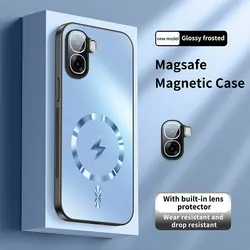 Enhanced Magnetic Shockproof Back Cover with Camera Lens Protection and Wireless Charging Compatibility for OPPO K14x 5G (Light Blue)